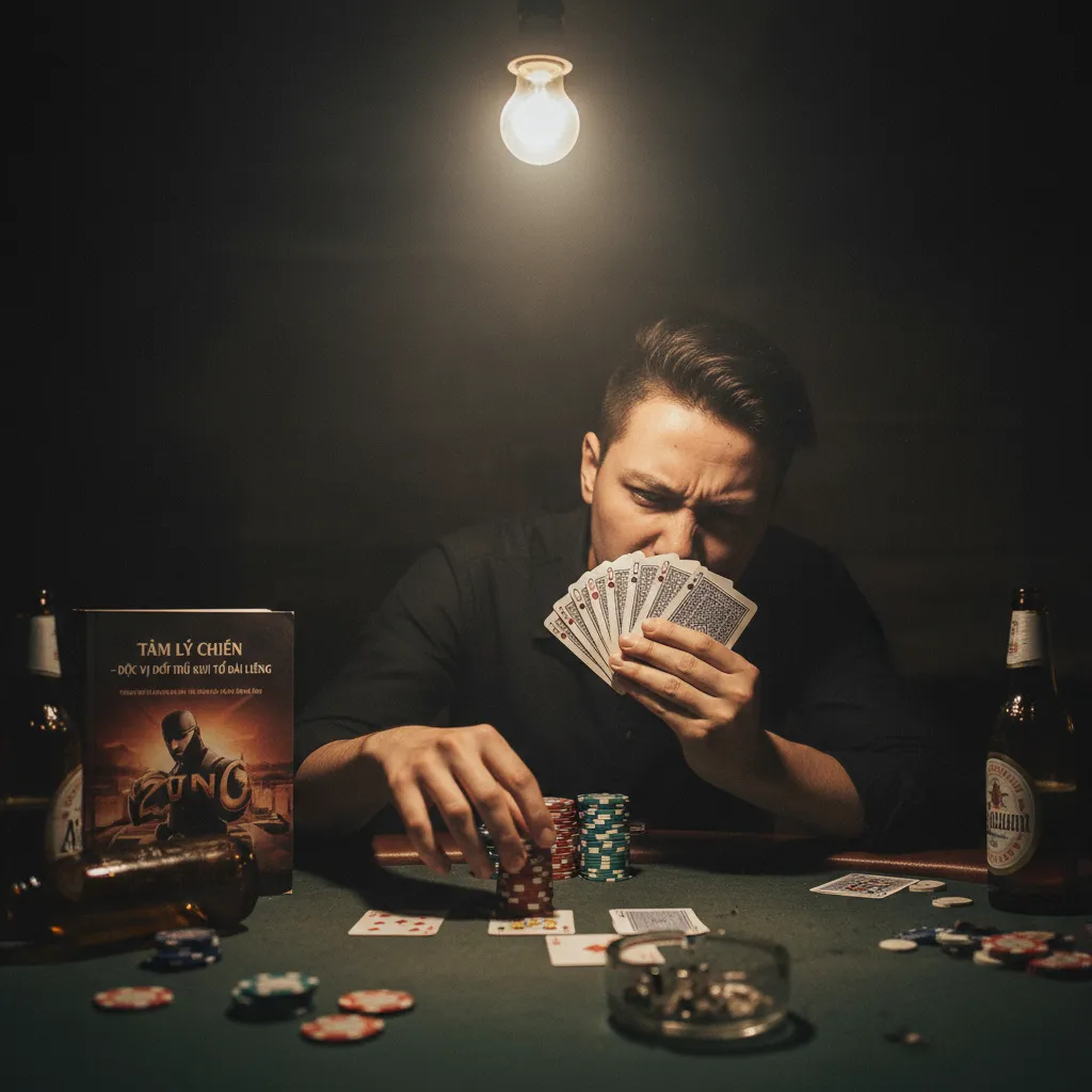 Người chơi quan sát đối thủ trong bài Liêng