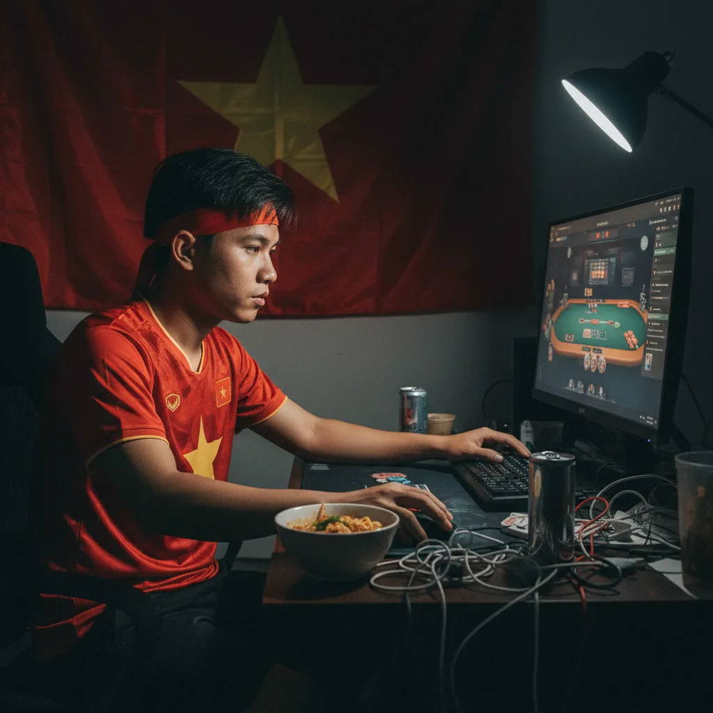 Hình ảnh minh họa một tay bài Phỏm ở trạng thái Ù Khan, không có cạ